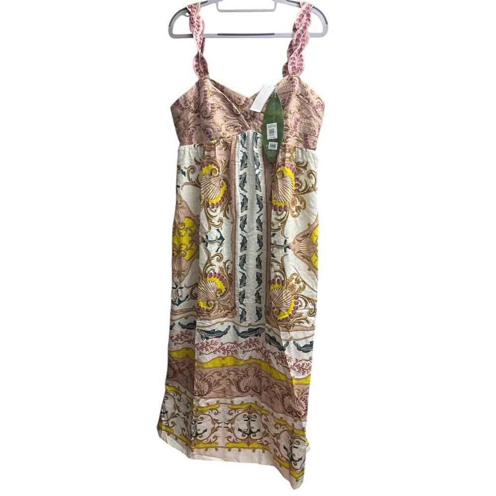 Farm Rio Women’s Maritime Magic Linen Blend Maxi Sleeveless Dress XL New